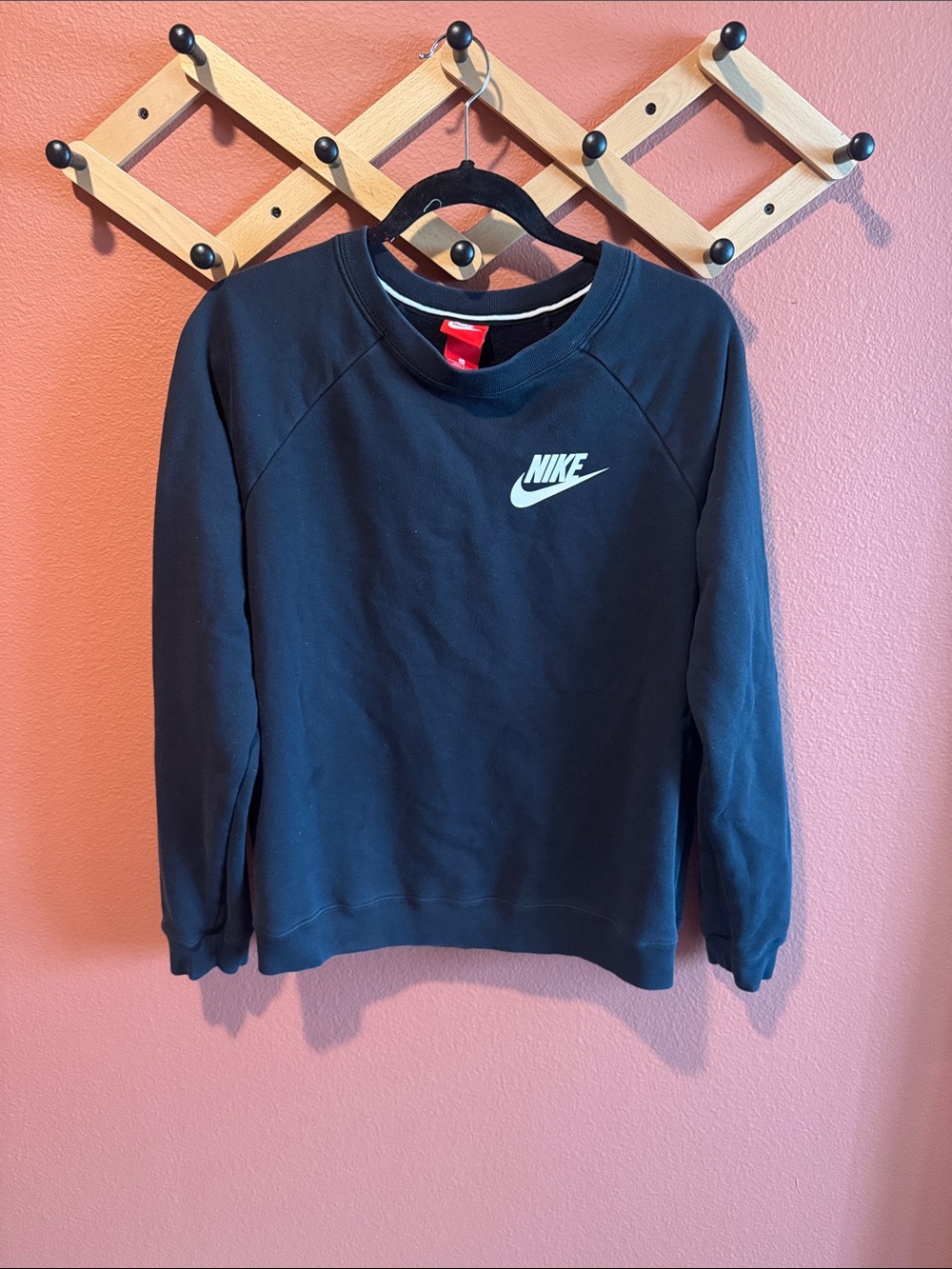 Vintage Nike Black Sweatshirt with White Swoosh Logo